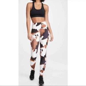 Terez Cow Print Pinto Full Length Activewear Leggings Size Small